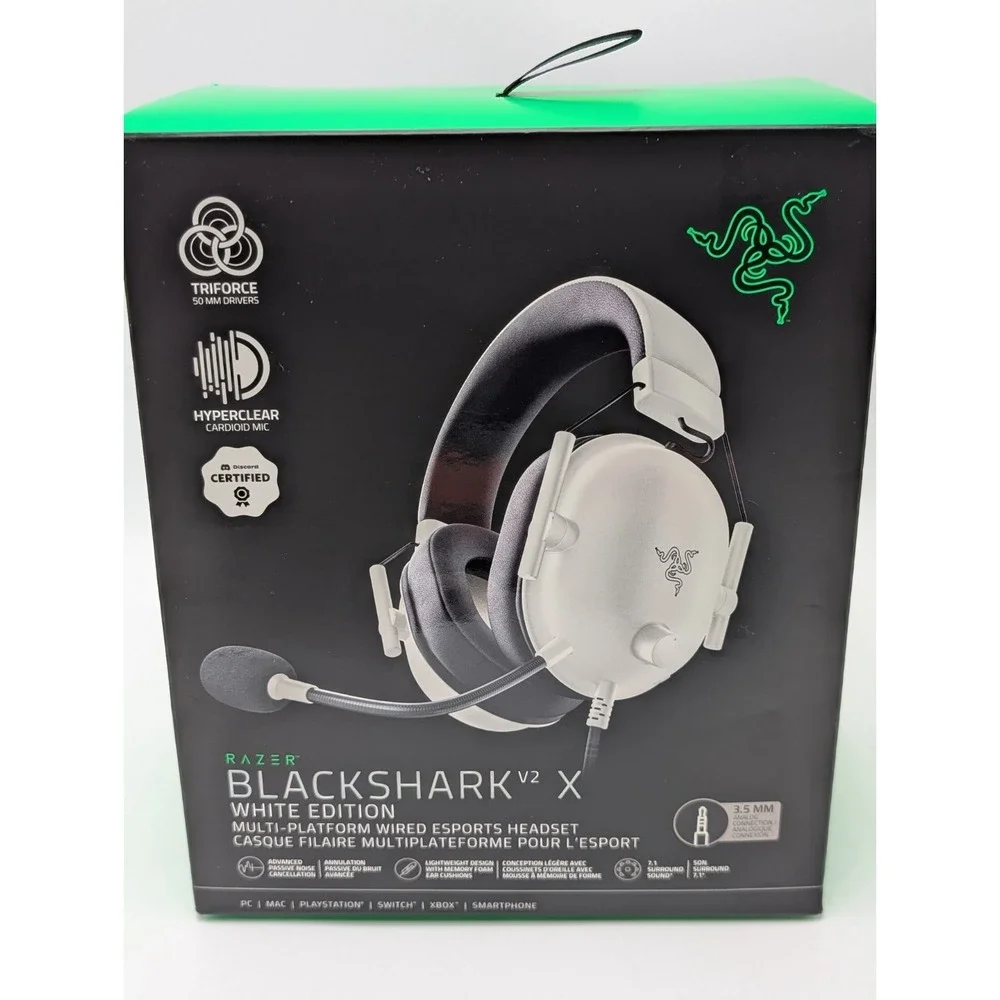 Razer BlackShark V2 X White Edition Wired Gaming Headset RZ04-03240700-R3U1 NEW